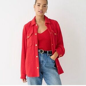 J. Crew Waffle- Knit Shirt-Jacket